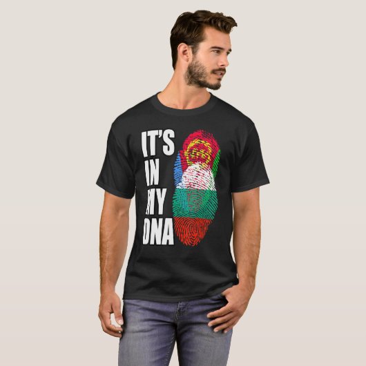 Bulgaarse en Eritrese Mix DNA-vlagwerelderfgoed T-shirt (Voorkant volledig)