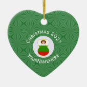 Bulgaarse Engel Kerst Naam Jaar Hart Keramisch Ornament (Voorkant)