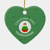 Bulgaarse Engel Kerst Naam Jaar Hart Keramisch Ornament (Achterkant)