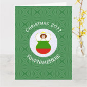 Bulgaarse engel kerstvlag gepersonaliseerd kaart (Gele Bloem)