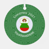 Bulgaarse engel kerstvlag gepersonaliseerd metalen ornament (Achterkant)