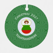 Bulgaarse engel kerstvlag gepersonaliseerd metalen ornament (Voorkant)