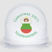 Bulgaarse engel kerstvlag gepersonaliseerd sneeuwbol (Voorkant)