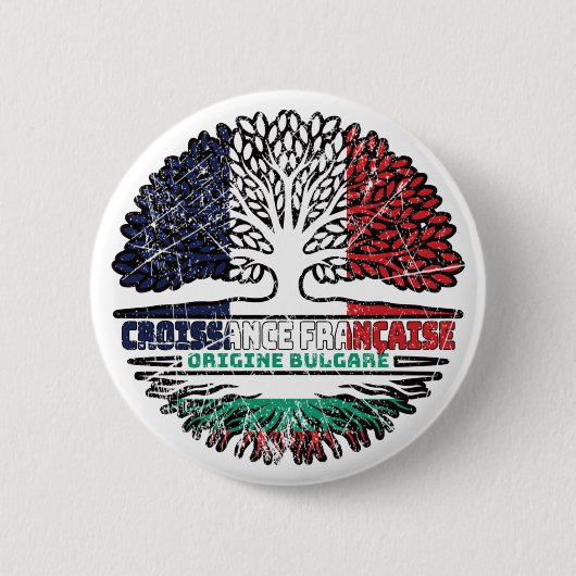 Bulgaarse Franse boomrootenvlag Ronde Button 5,7 Cm (Voorkant)