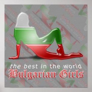 Bulgaarse Girl Silhouette-vlag Poster