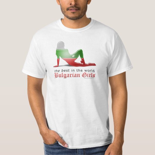 Bulgaarse Girl Silhouette-vlag T-shirt (Voorkant)