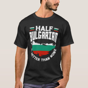 Bulgaarse halve Bulgaarse vlag T-shirt
