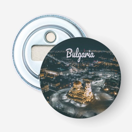 Bulgaarse hoofdstad Sofia Alexander Nevsky Cathedr Button Flesopener (Voorkant)