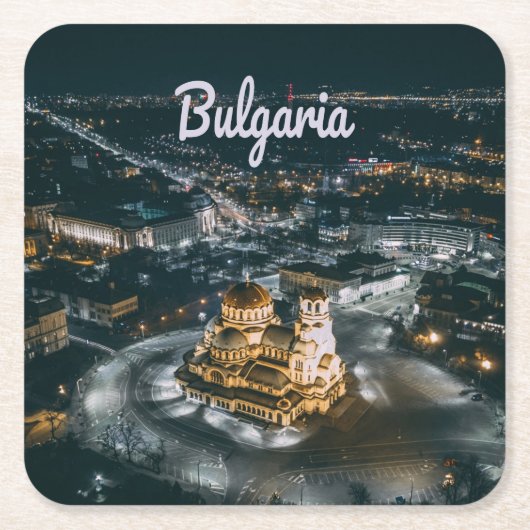 Bulgaarse hoofdstad Sofia Alexander Nevsky Cathedr Kartonnen Onderzetters (Voorkant)