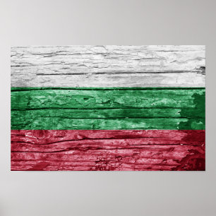 Bulgaarse houten vlag poster