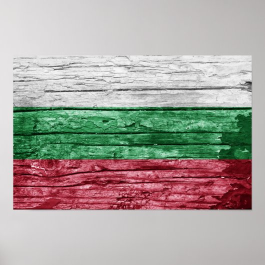 Bulgaarse houten vlag poster (Voorkant)