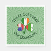 Bulgaarse Ierse Amerikaanse Shamrock verjaardagsfe Servet (Voorkant)
