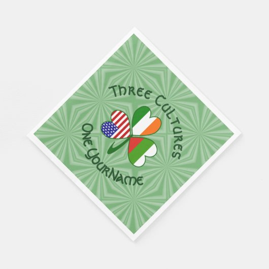 Bulgaarse Ierse Amerikaanse Shamrock verjaardagsfe Servet (Hoek)