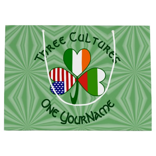 Bulgaarse Ierse Amerikaanse Shamrock Vlag Personal Groot Cadeauzakje (Voorkant)