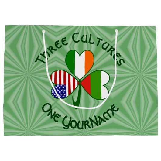 Bulgaarse Ierse Amerikaanse Shamrock Vlag Personal Groot Cadeauzakje (Achterkant)