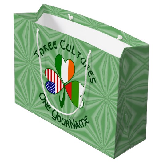 Bulgaarse Ierse Amerikaanse Shamrock Vlag Personal Groot Cadeauzakje (Achterkant Gekanteld)
