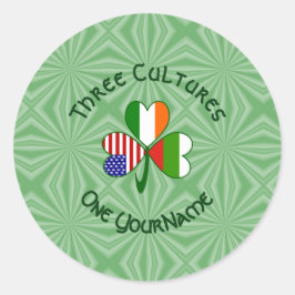 Bulgaarse Ierse Amerikaanse Shamrock Vlag Personal Ronde Sticker