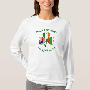 Bulgaarse Ierse Amerikaanse Shamrock Vlag Personal T-shirt
