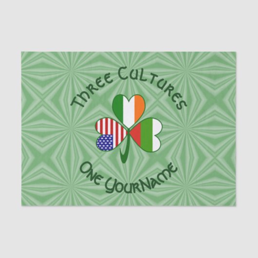 Bulgaarse Ierse Amerikaanse Shamrock Vlag Personal Tissuepapier (Voorkant)