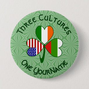 Bulgaarse Ierse Amerikaanse Vlag Shamrock Personal Ronde Button 7,6 Cm