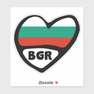 Bulgaarse landcode Vlaggenkop, BGR Sticker