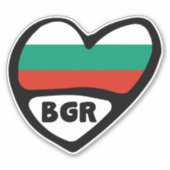 Bulgaarse landcode Vlaggenkop, BGR Sticker (Voorkant)