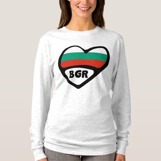 Bulgaarse landcode Vlaggenkop, BGR T-shirt (Voorkant)