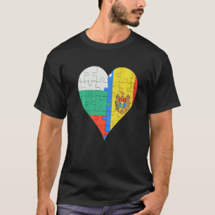 Bulgaarse Moldavische vlag Heart T-shirt