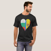 Bulgaarse Moldavische vlag Heart T-shirt (Voorkant volledig)