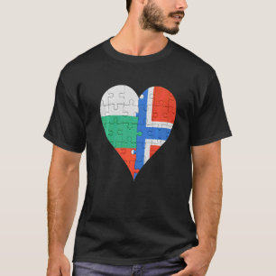 Bulgaarse Noorse vlag Heart T-shirt