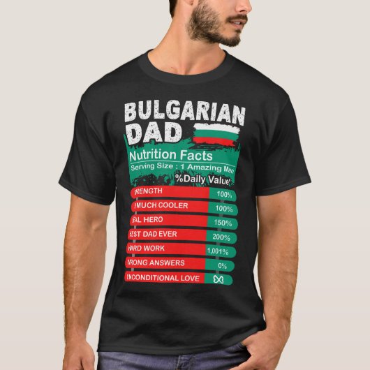 Bulgaarse pap Nutrition Facts Serving Size Tshirt (Voorkant)
