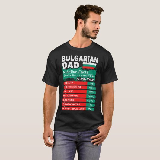 Bulgaarse pap Nutrition Facts Serving Size Tshirt (Voorkant volledig)