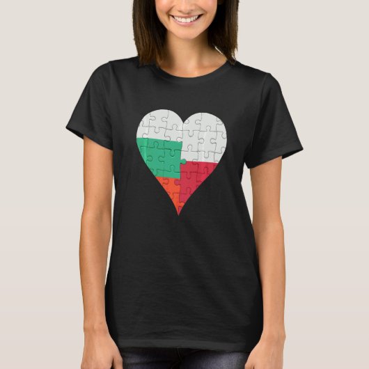 Bulgaarse Poolse vlag Heart T-shirt (Voorkant)