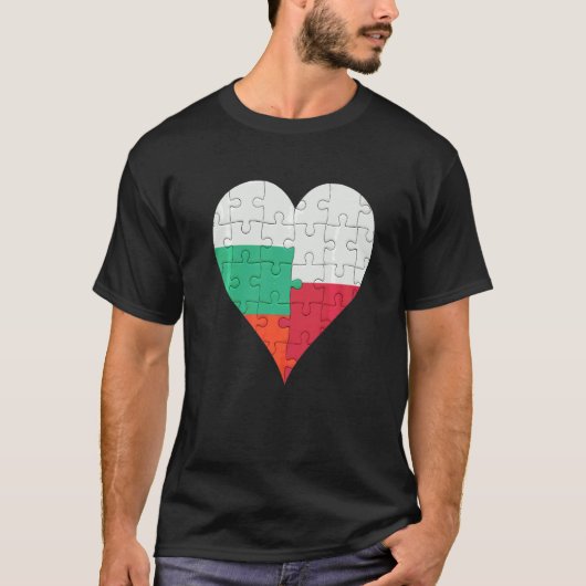 Bulgaarse Poolse vlag Heart T-shirt (Voorkant)