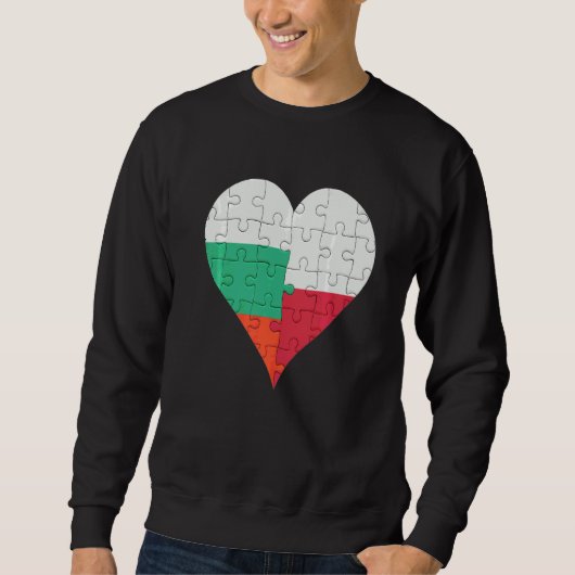 Bulgaarse Poolse vlag Heart Trui (Voorkant)