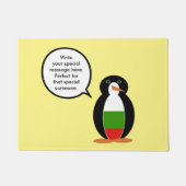Bulgaarse pratende mevrouw Penguin gepersonaliseer Deurmat (Voorkant)