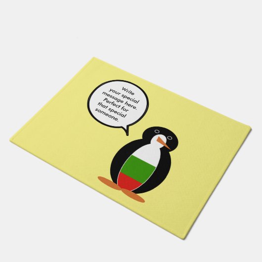 Bulgaarse pratende mevrouw Penguin gepersonaliseer Deurmat (Schuin)