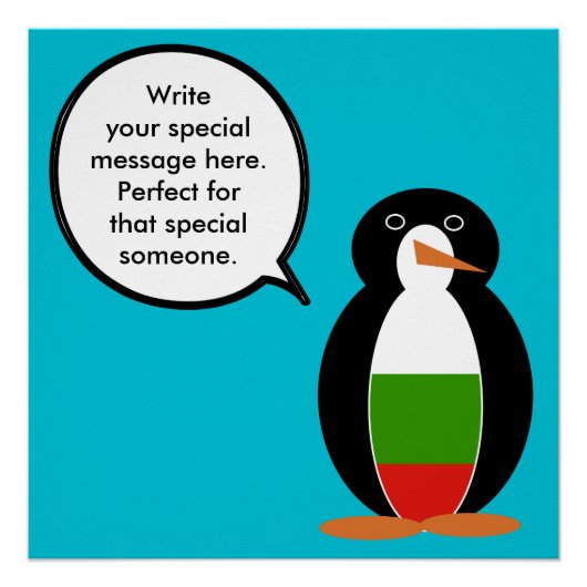 Bulgaarse pratende mevrouw Penguin gepersonaliseer Perfect Poster (Voorkant)