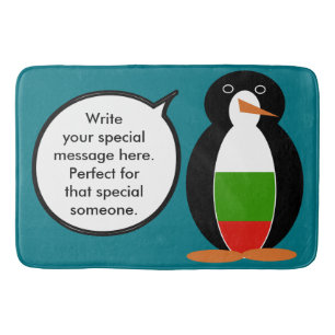 Bulgaarse pratende mevrouw Pinguïn gepersonaliseer Badmat