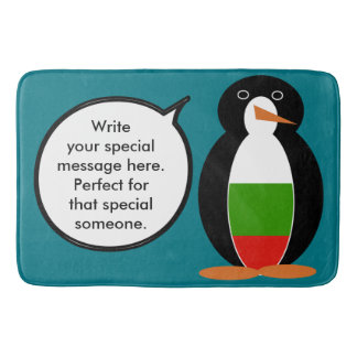 Bulgaarse pratende mevrouw Pinguïn gepersonaliseer Badmat