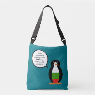 Bulgaarse pratende mevrouw Pinguïn gepersonaliseer Crossbody Tas