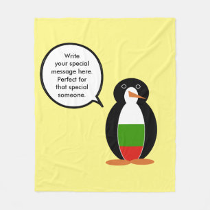 Bulgaarse pratende mevrouw Pinguïn gepersonaliseer Fleece Deken