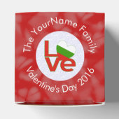 Bulgaarse rode Love Flag gepersonaliseerd Bedankdoosjes (Bovenkant)