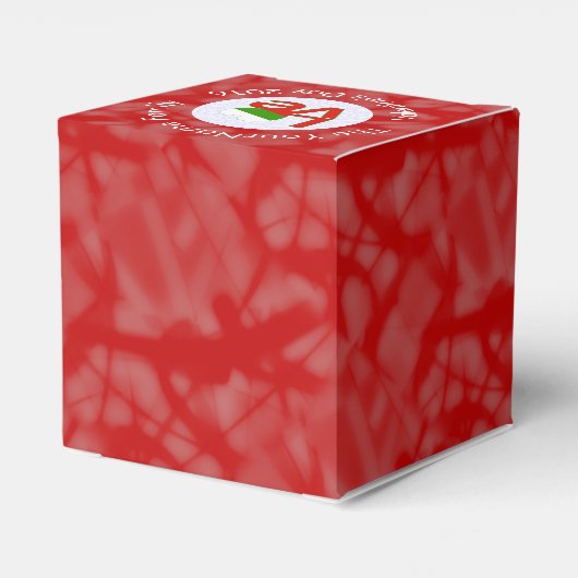 Bulgaarse rode Love Flag gepersonaliseerd Bedankdoosjes (Achterkant)