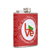 Bulgaarse rode Love Flag gepersonaliseerd Heupfles (Rechts)