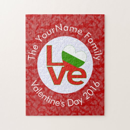 Bulgaarse rode Love Flag gepersonaliseerd Legpuzzel (Verticaal)