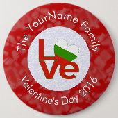 Bulgaarse rode Love Flag gepersonaliseerd Ronde Button 6,0 Cm (Voorkant)