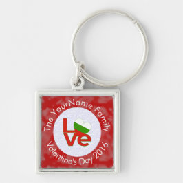 Bulgaarse rode Love Flag gepersonaliseerd Sleutelhanger