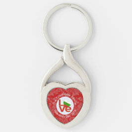 Bulgaarse rode Love Flag gepersonaliseerd Sleutelhanger