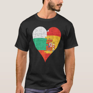 Bulgaarse Spaanse vlag hart T-shirt